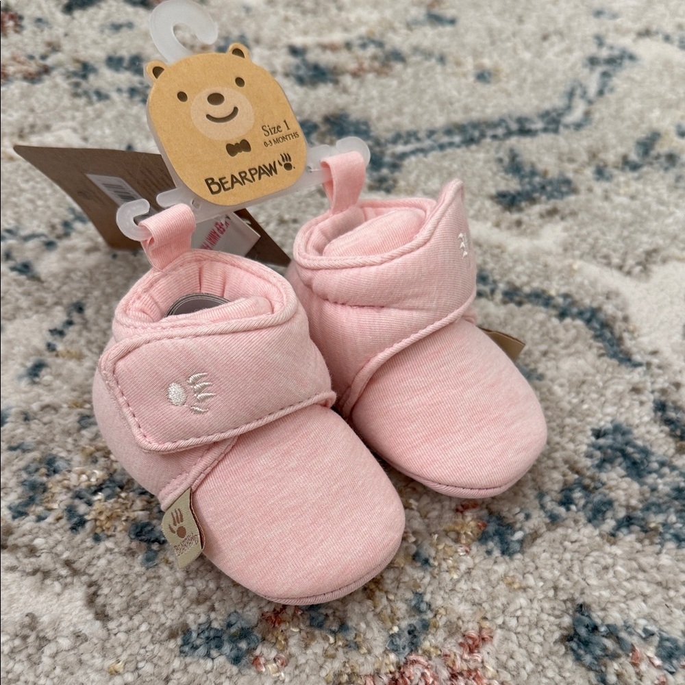 BearPaw brand pink infant winter shoes